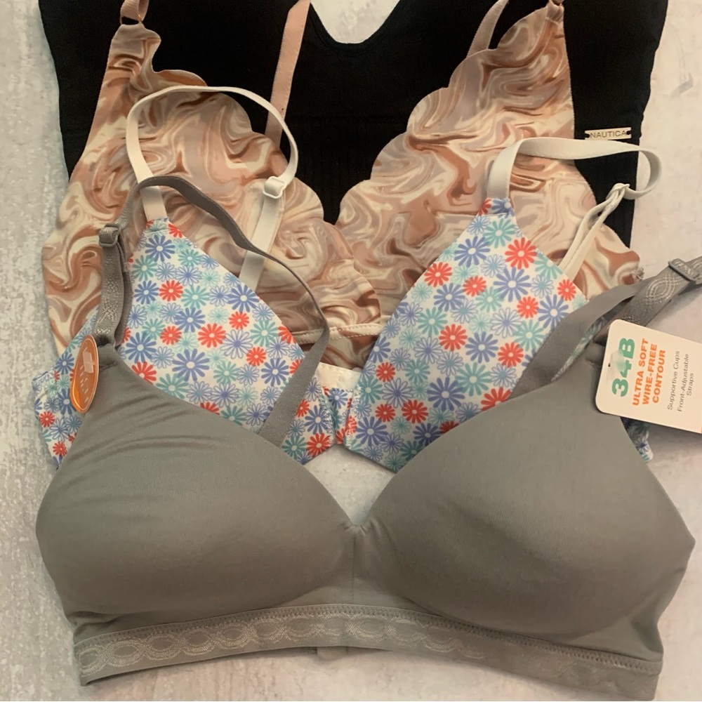 Bundle 4 Wirefree T Shirt Bras Various Danskin Hanes Nautica Warners - Picture 10 of 16
